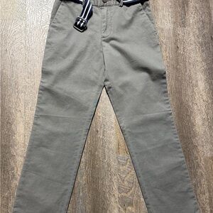 Polo Ralph Lauren Boys Chino Pants Size 10 Gray w/ Striped Belt